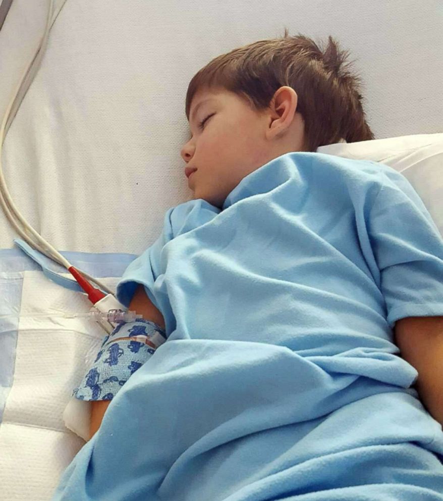 PHOTO: Joey Wilcox rests at the USI on September 29, 2018 at the Fairfax Inova Children's Hospital in Virginia. He was in the hospital for 36 days after becoming flaccid and paralyzed.