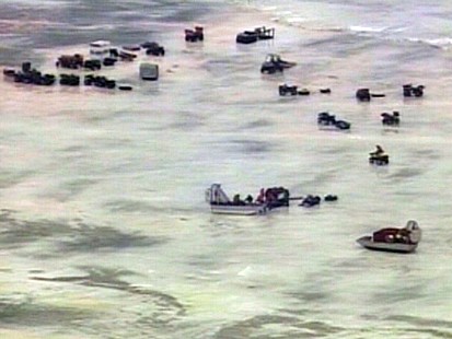 Fishermen stranded on Lake Erie