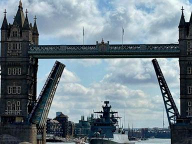 German warship blasts the Darth Vader theme on the Thames