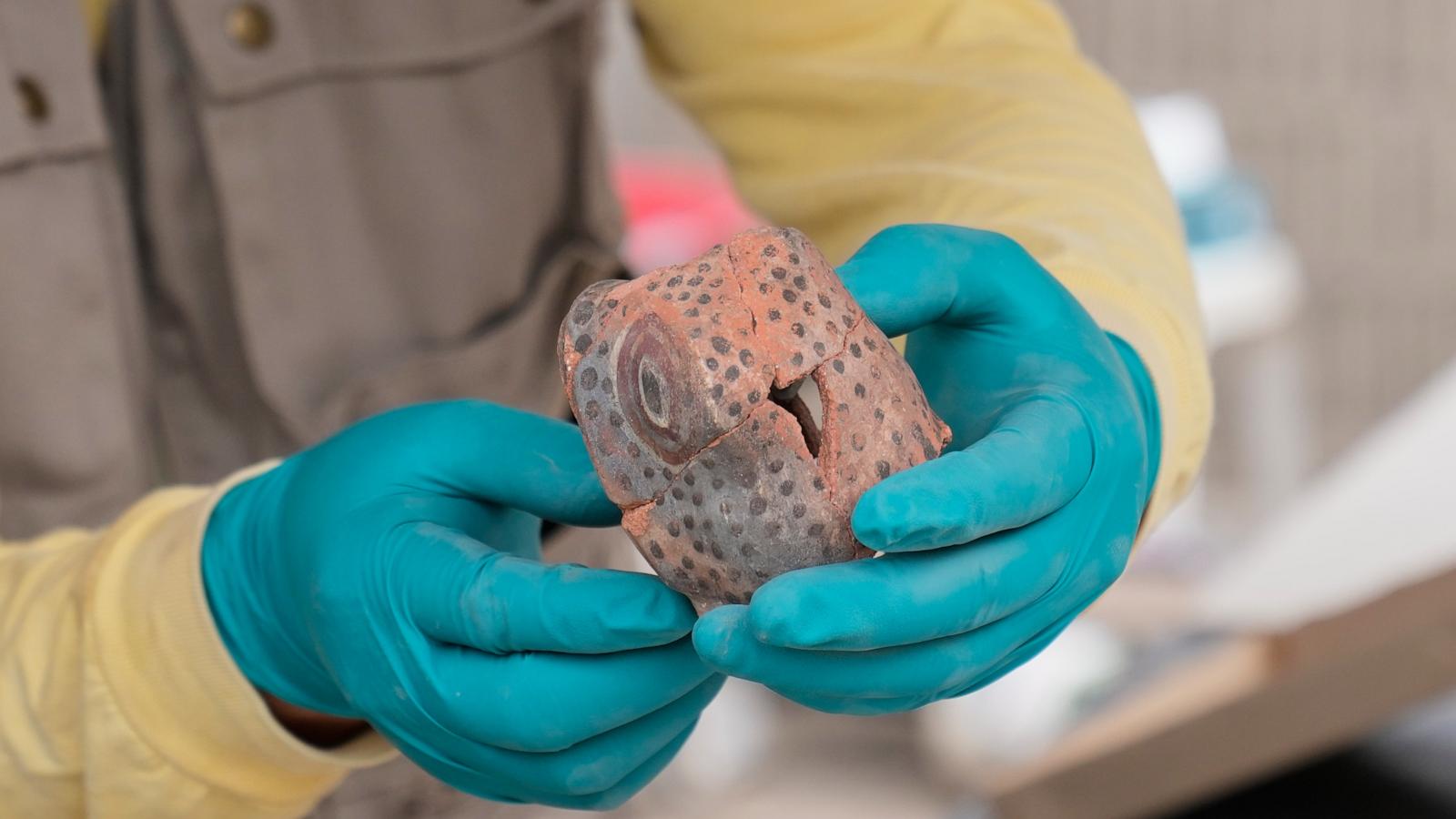 Archaeologists unveil skeletal remains believed to be ritual offering in Peru