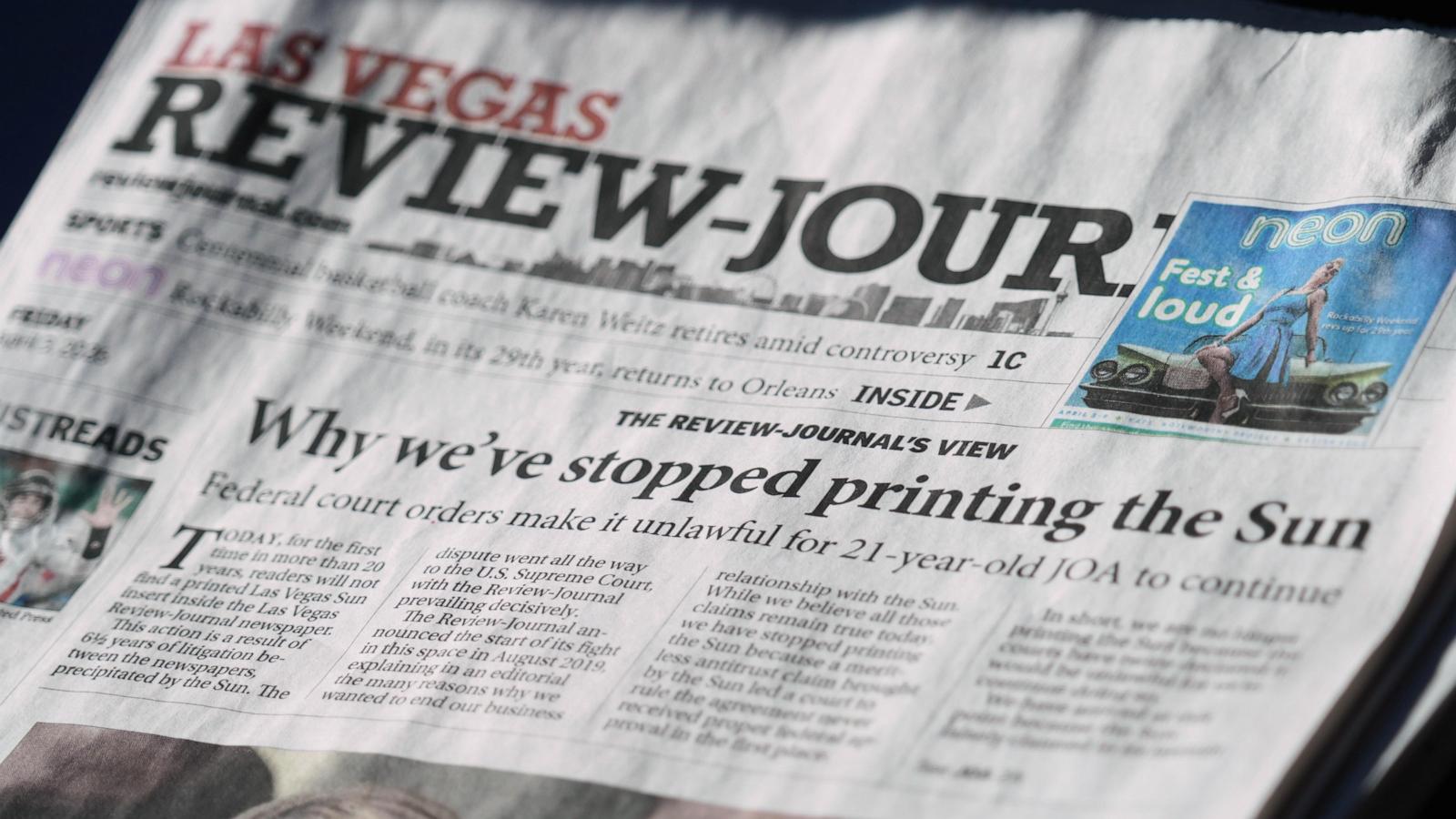 Las Vegas Review-Journal will no longer print a competing newspaper
