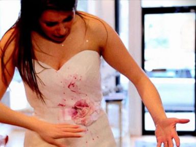 Bridesmaids Spill Red Wine on Wedding Dress