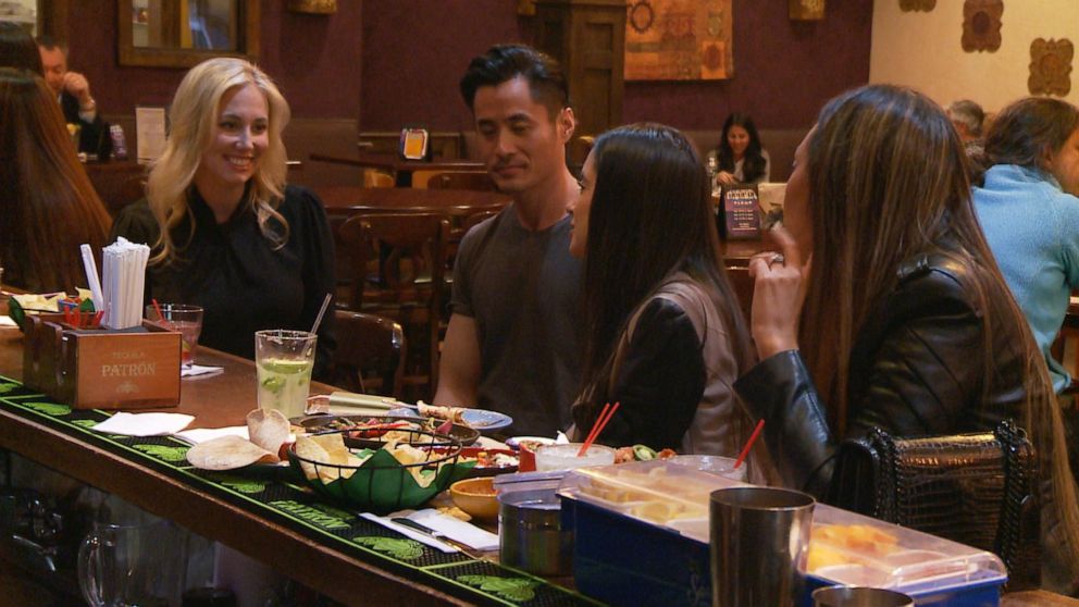 Both a Black and Asian man, played by actors, are stereotyped while on a date at a bar. 