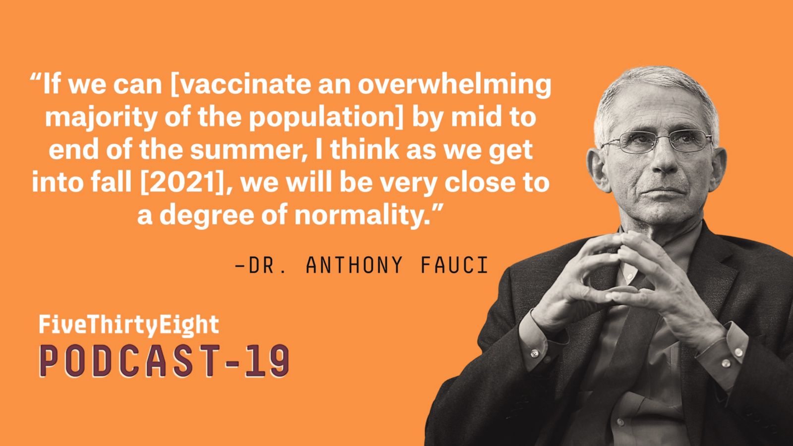 Dr. Anthony Fauci on when the country will get back to normal | FiveThirtyEight