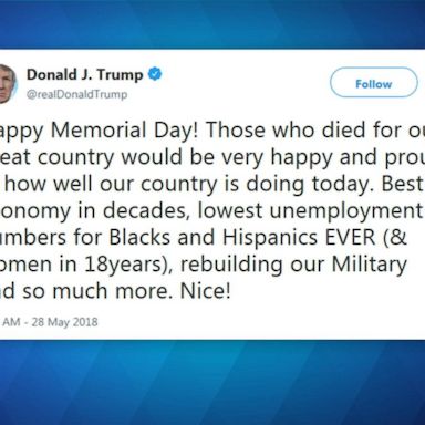 VIDEO: Trump slammed for Memorial Day tweet