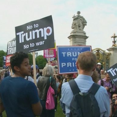 VIDEO: Trump says protest reports in UK during visit are 'fake news'