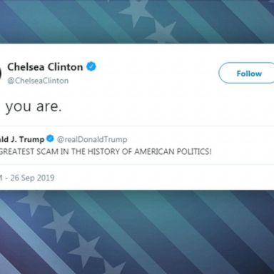 VIDEO: Chelsea Clinton doubles down on Trump tweet: ‘His whole life has been a scam’