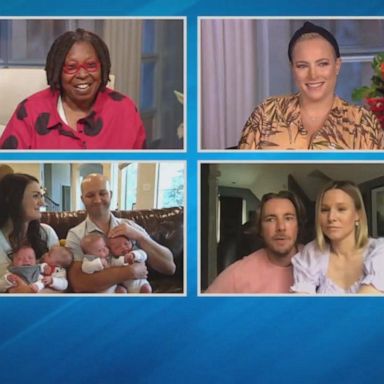 VIDEO: Kristen Bell and Dax Shepard surprise parents of newborn identical quadruplets