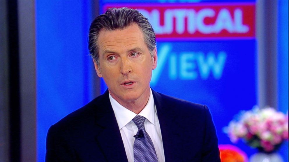 PHOTO: California Gov. Gavin Newsom speaks about his moratorium on the death penalty in California while visiting ABC's, "The View," March 15, 2019.