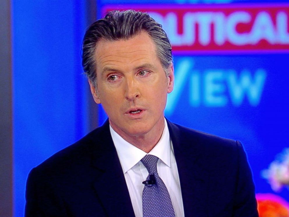 PHOTO: California Gov. Gavin Newsom speaks about his moratorium on the death penalty in California while visiting ABCs, The View, March 15, 2019.