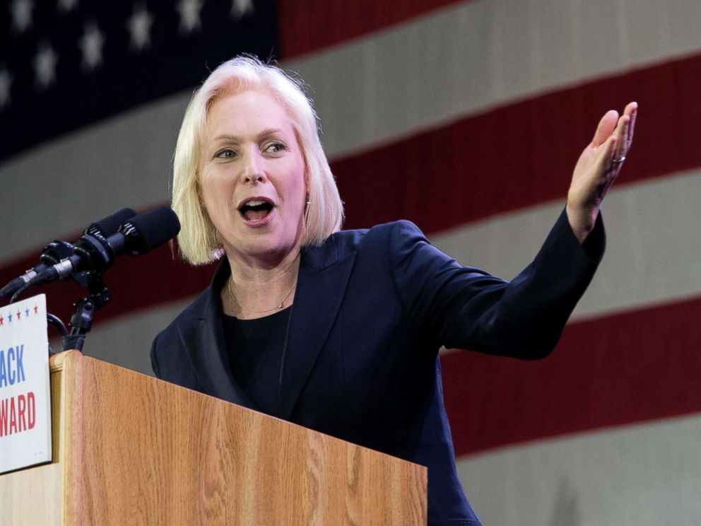 PHOTO: Sen. Kirsten Gillibrand, speaks to supporters during an election night watch party hosted by the New York State Democratic Committee, Nov. 6, 2018, in New York, after being re-elected.
