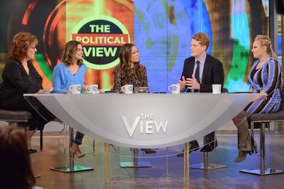 PHOTO: Rep. Joe Kennedy talks with "The View" co-hosts on Feb. 23, 2018.