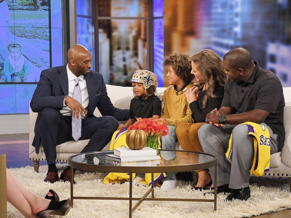 PHOTO: The Thompson family joined The View to discuss how they are giving back to the organization that helped 6-year-old Bryson receive care for his epilepsy - and get a surprise from five-time NBA champion Kobe Bryant.