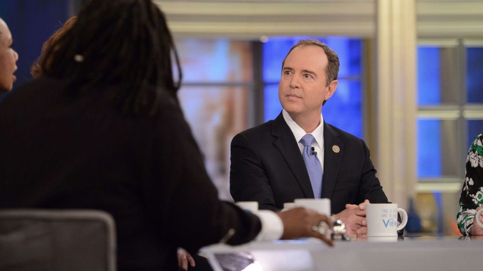 PHOTO: Representative Adam Schiff listens during an appearance on ABC's "The View," March 1, 2018.