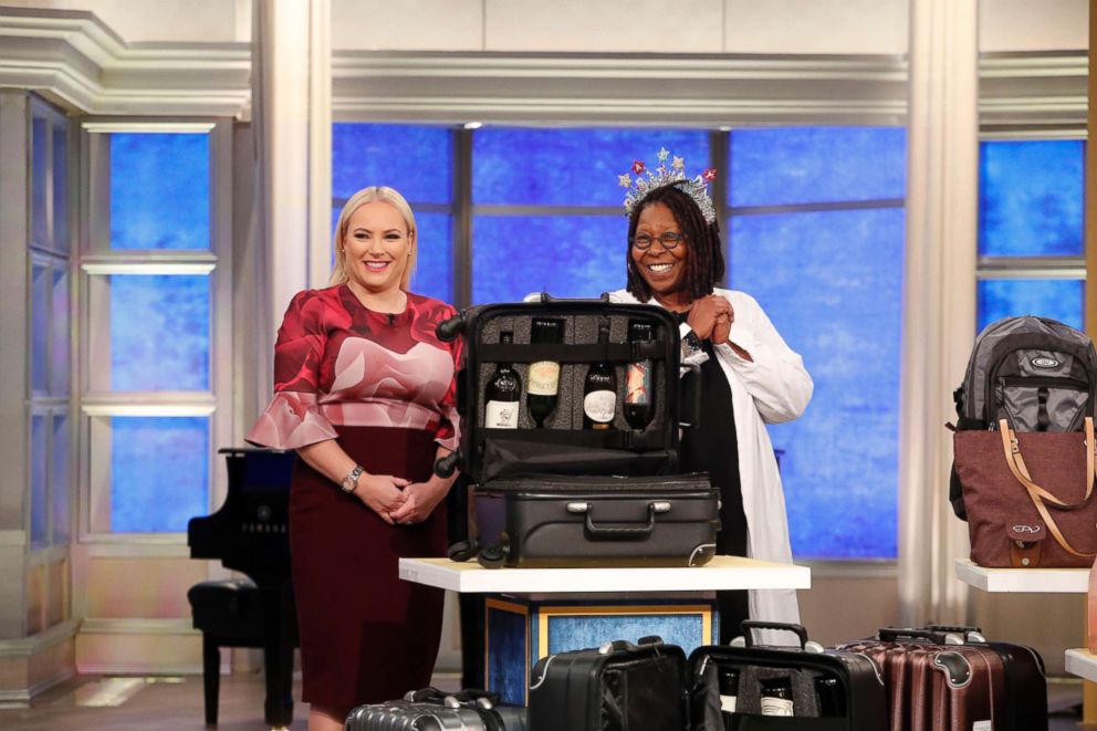 PHOTO: Whoopi Goldberg shares her favorite things with Meghan McCain including The Vingardevalise, a travel case designed to transport wine.